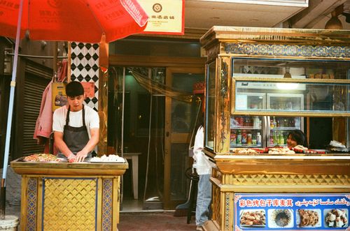 Baked samosa stall, Shache, Xinjiang, China