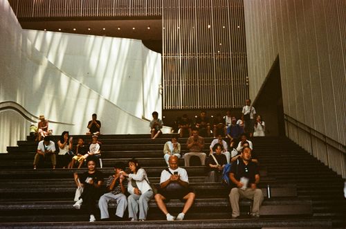 People using phones, National Palace Museum, Kowloon, Hong Kong