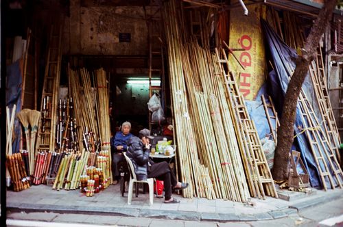 Bamboo man, Hanoi, Vietnam