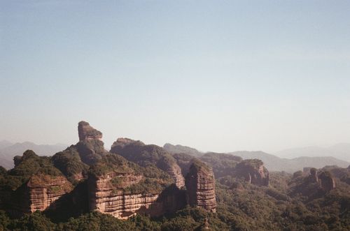 Danxia Mountain view from top pagoda, Shaoguan, Guangdong Province, China
