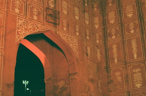 Red walls in Jaipur fort