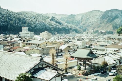 Snowy town of Gujo Hachiman, Japan